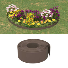 vidaXL Garden Edging Brown 10 m 20 cm Polyethylene 1