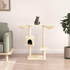 vidaXL Cat Tree with Scratching Posts Cream 82 cm 1