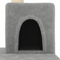 vidaXL Cat Tree with Sisal Scratching Posts Light Grey 123 cm 6