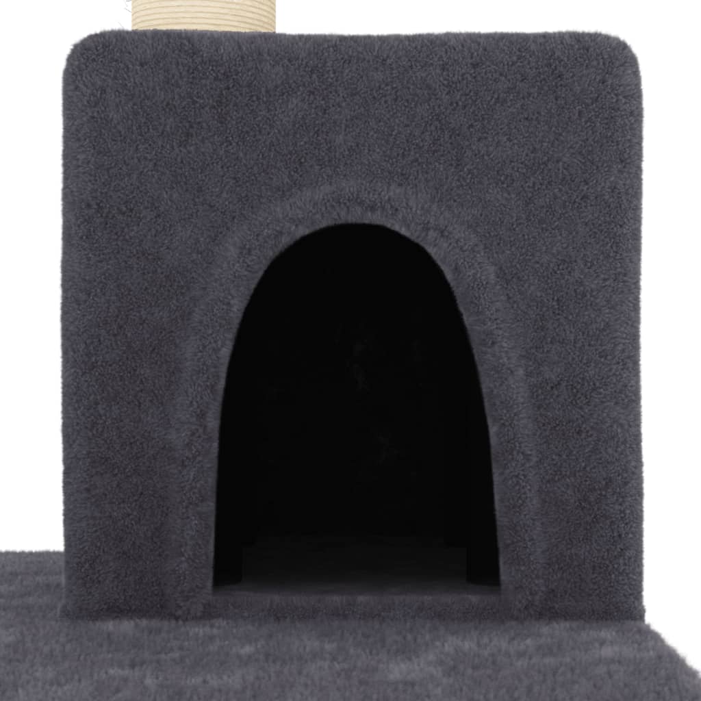 vidaXL Cat Tree with Sisal Scratching Posts Dark Grey 123 cm 6