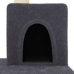 vidaXL Cat Tree with Sisal Scratching Posts Dark Grey 123 cm 6