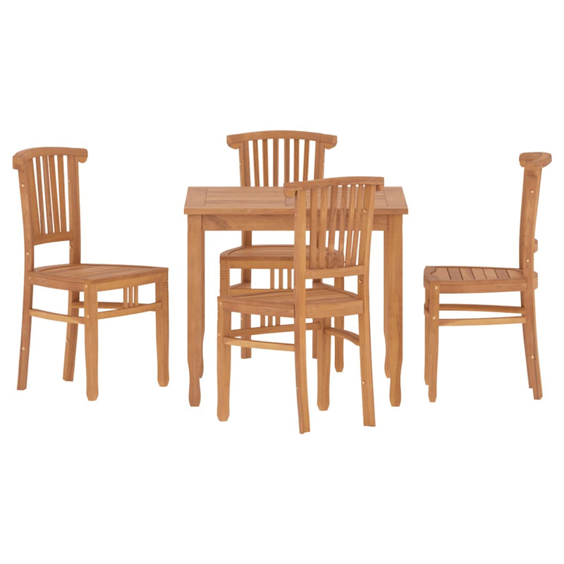 5 Piece Garden Dining Set Solid Wood Teak