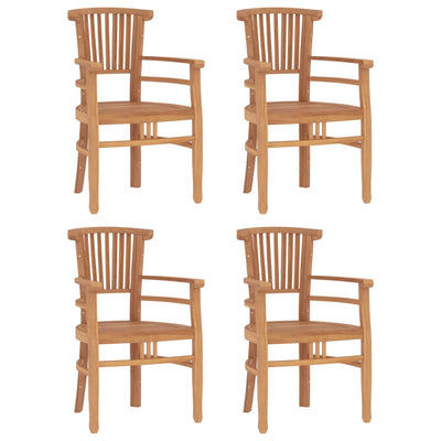 5 Piece Garden Dining Set Solid Wood Teak