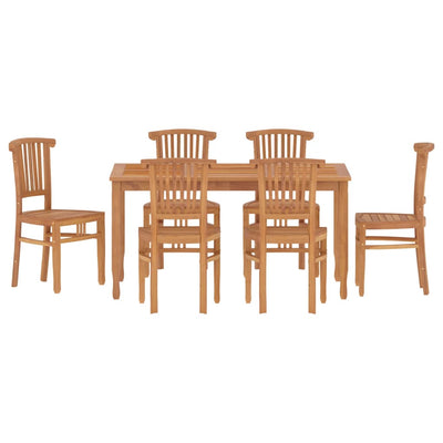 7 Piece Garden Dining Set Solid Wood Teak