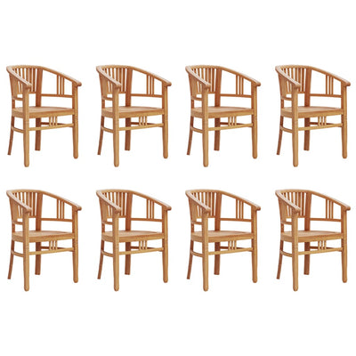 9 Piece Garden Dining Set Solid Wood Teak