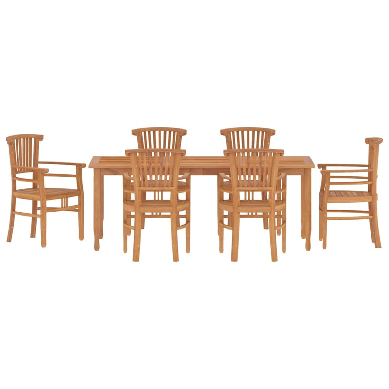 7 Piece Garden Dining Set Solid Wood Teak