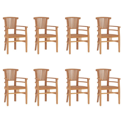 9 Piece Garden Dining Set Solid Wood Teak