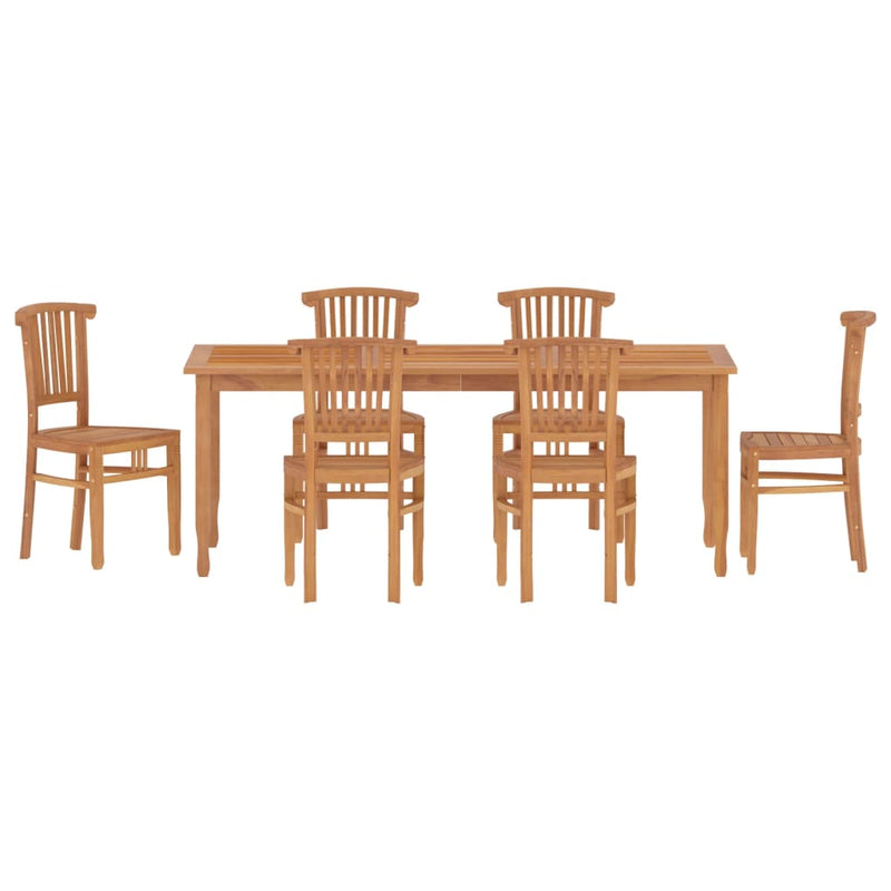 7 Piece Garden Dining Set Solid Wood Teak