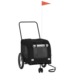 vidaXL Pet Bike Trailer Black Oxford Fabric and Iron 2