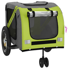 vidaXL Pet Bike Trailer Green and Black Oxford Fabric and Iron 5