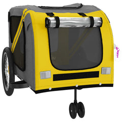vidaXL Pet Bike Trailer Yellow and Grey Oxford Fabric and Iron 5