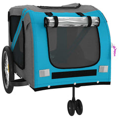 vidaXL Pet Bike Trailer | Blue and Grey | Oxford fabric, Iron, PVC | Large 5