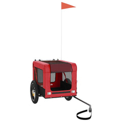 vidaXL Pet Bike Trailer Red and Black Oxford Fabric&Iron 3