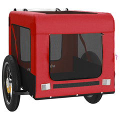 vidaXL Pet Bike Trailer Red and Black Oxford Fabric&Iron 6