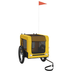 Pet Bike Trailer and Black Oxford Fabric and Iron Height 73.5 cm Yellow 68.5 cm 135 cm