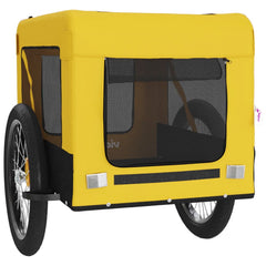 Pet Bike Trailer and Black Oxford Fabric and Iron Height 73.5 cm Yellow 68.5 cm 135 cm