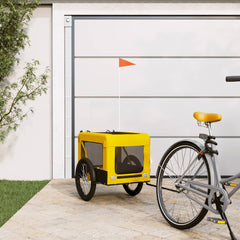 vidaXL Pet Bike Trailer Yellow and Black Oxford Fabric&Iron 1