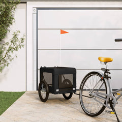 Pet Bike Trailer and Black Oxford Fabric and Iron Height 73.5 cm Black 68.5 cm 135 cm