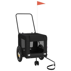 vidaXL Pet Bike Trailer Black Oxford Fabric and Iron 2