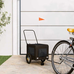 vidaXL Pet Bike Trailer Black Oxford Fabric and Iron 1