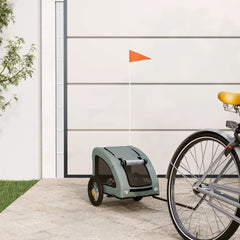 Pet Bike Trailer Oxford Fabric and Iron Height 53 cm Grey 124 cm 53 cm