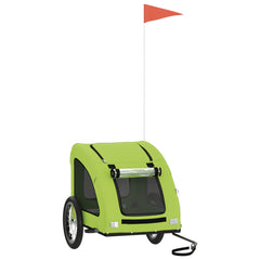 vidaXL Pet Bike Trailer Green Oxford Fabric and Iron 2