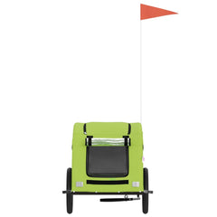 vidaXL Pet Bike Trailer Green Oxford Fabric and Iron 4