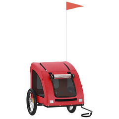 vidaXL Pet Bike Trailer Red Oxford Fabric and Iron 2