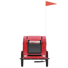 vidaXL Pet Bike Trailer Red Oxford Fabric and Iron 4