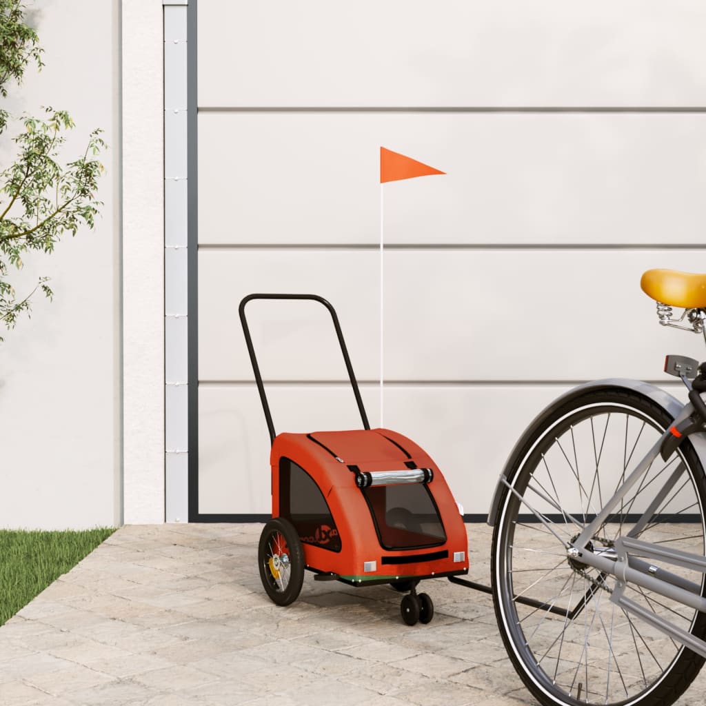 Pet Bike Trailer Oxford Fabric and Iron Height 53 cm Orange 125 cm 52 cm