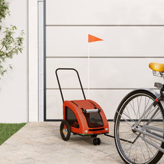 Pet Bike Trailer Oxford Fabric and Iron Height 53 cm Orange 125 cm 52 cm