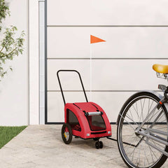Pet Bike Trailer Oxford Fabric and Iron Height 53 cm Red 125 cm 52 cm