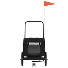 vidaXL Pet Bike Trailer Black Oxford Fabric and Iron 4