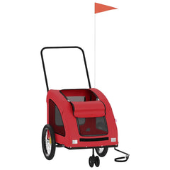 vidaXL Pet Bike Trailer Red Oxford Fabric and Iron 3