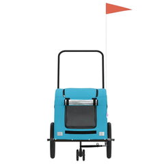 vidaXL Pet Bike Trailer Blue Oxford Fabric and Iron 4