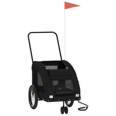vidaXL Pet Bike Trailer Black Oxford Fabric and Iron 3