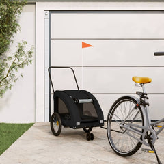 vidaXL Pet Bike Trailer Black Oxford Fabric and Iron 1