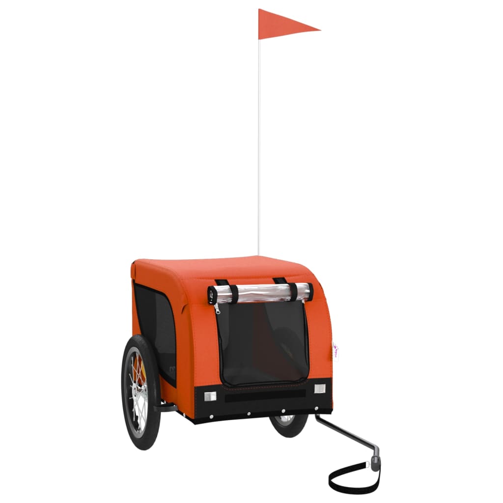 Pet Bike Trailer Oxford Fabric and Iron Height 66 cm Orange 124 cm 65 cm