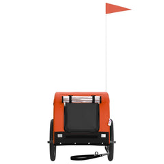 Pet Bike Trailer Oxford Fabric and Iron Height 66 cm Orange 124 cm 65 cm