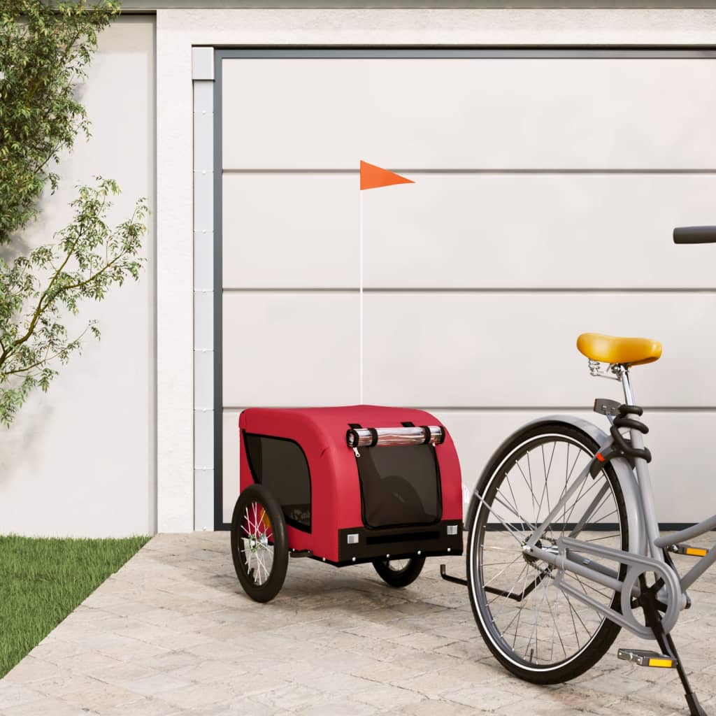 vidaXL Pet Bike Trailer Oxford Fabric and Iron Height 66 cm