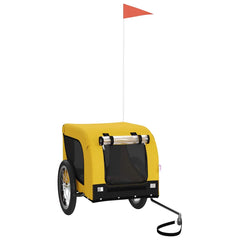 Pet Bike Trailer Oxford Fabric and Iron Height 66 cm Yellow 124 cm 65 cm
