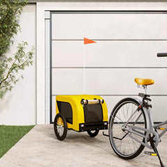 Pet Bike Trailer Oxford Fabric and Iron Height 66 cm Yellow 124 cm 65 cm