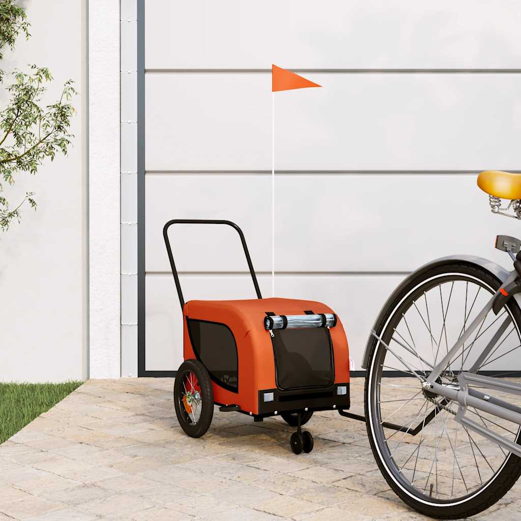 vidaXL Pet Bike Trailer Oxford Fabric and Iron Height 53 cm
