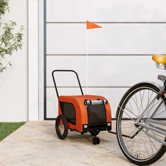 vidaXL Pet Bike Trailer Oxford Fabric and Iron Height 53 cm