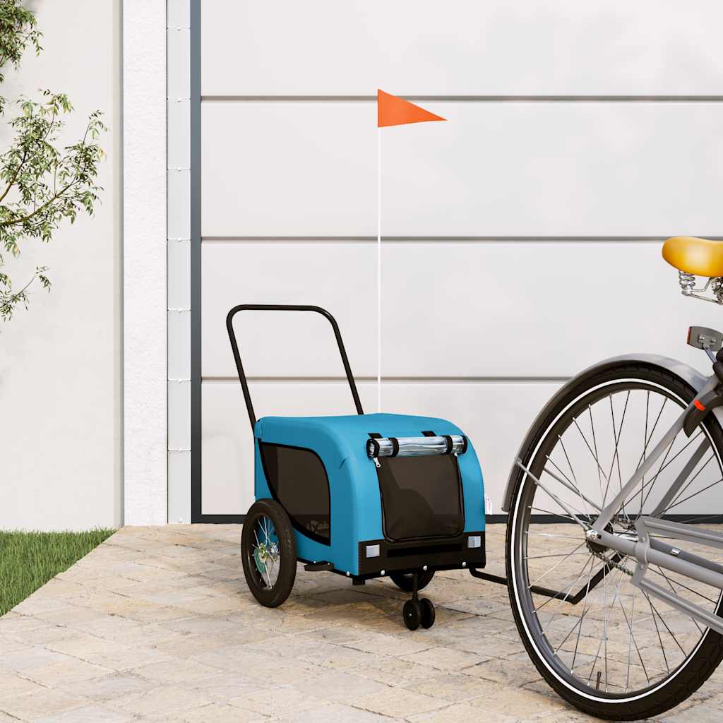 vidaXL Pet Bike Trailer Oxford Fabric and Iron Height 53 cm