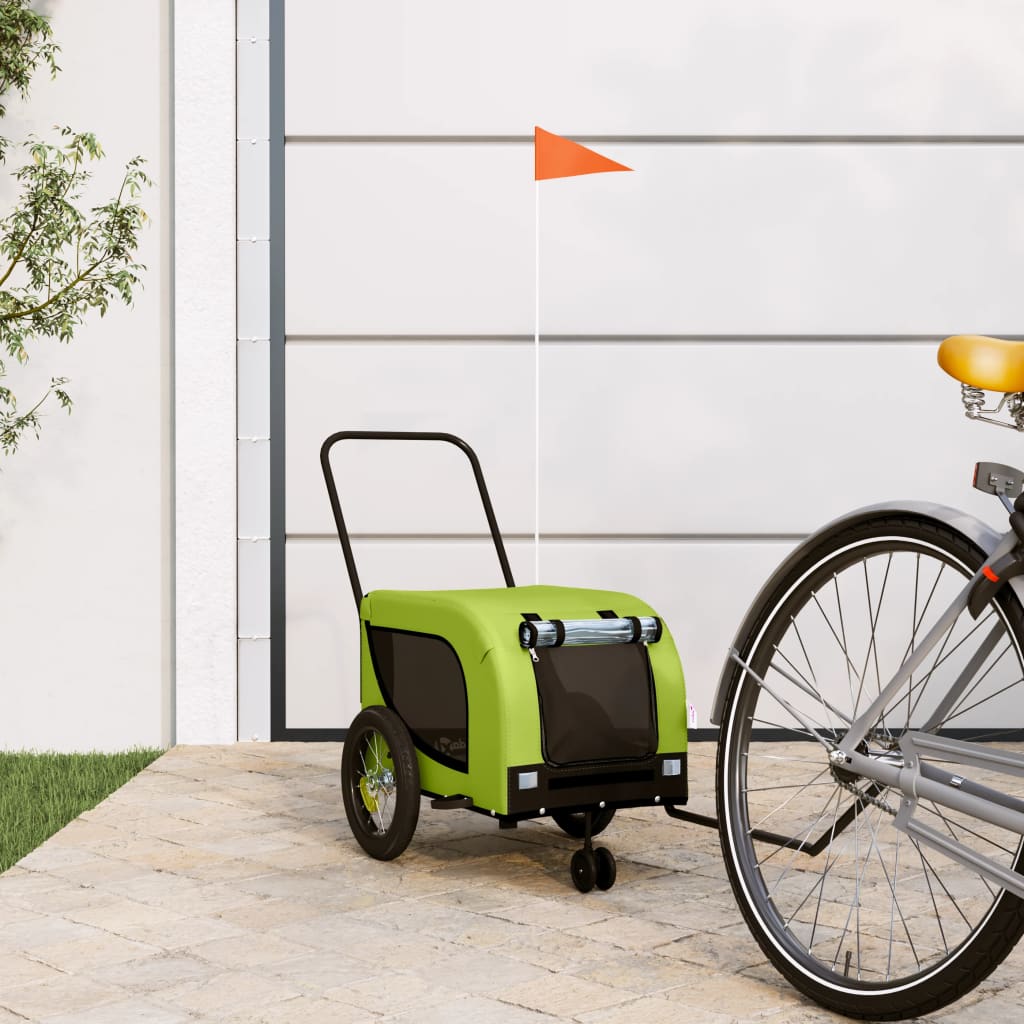 vidaXL Pet Bike Trailer Oxford Fabric and Iron Height 53 cm