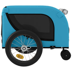 vidaXL Pet Bike Trailer Blue and Black Oxford Fabric and Iron 6
