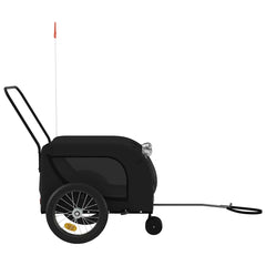 vidaXL Pet Bike Trailer Black Oxford Fabric and Iron 5