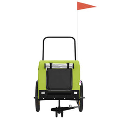 Pet Bike Trailer Oxford Fabric and Iron Height 66 cm Green and black 125 cm 63 cm
