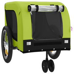vidaXL Pet Bike Trailer | Green and Black | Oxford fabric, iron, PVC | Small 4